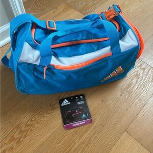 Adidas Blue and Orange Athletic Duffel Bag